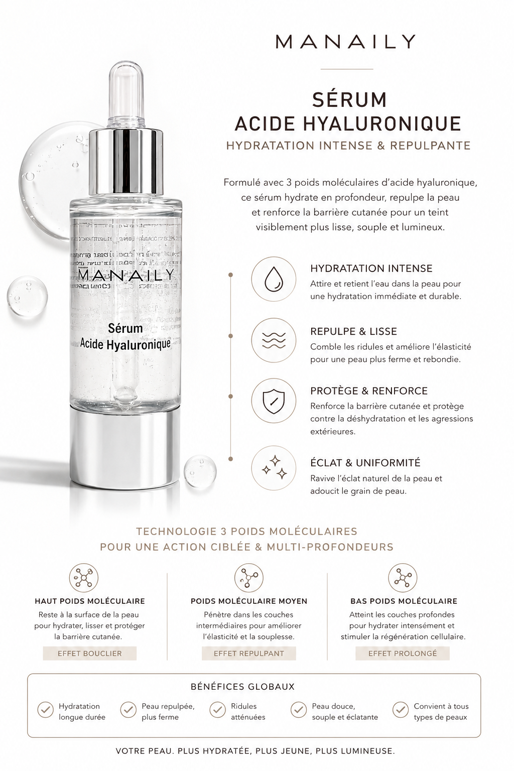 Sérum Acide Hyaluronique by Manaily®