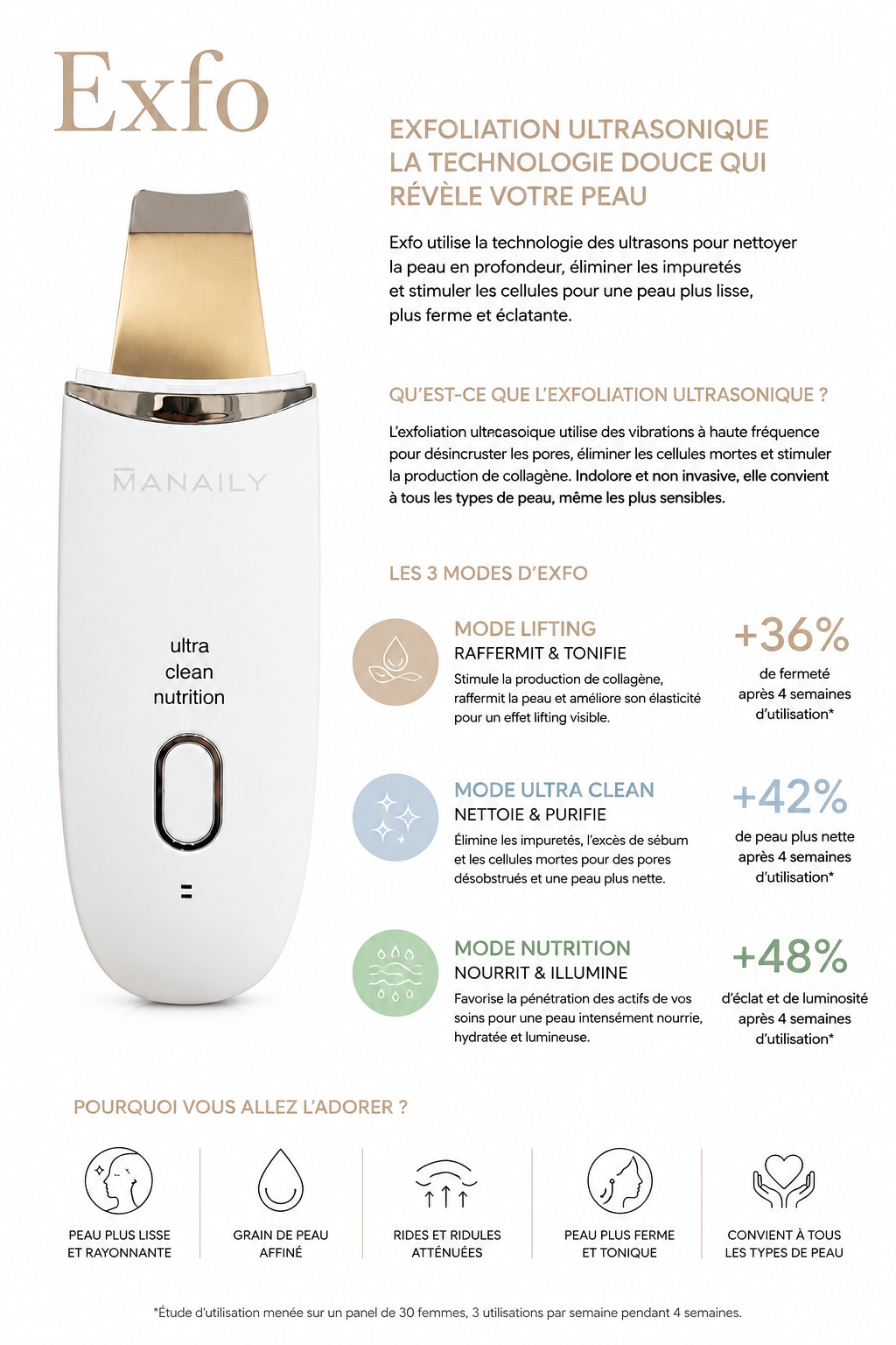 Exfo - Épurateur de peau ultrasonic